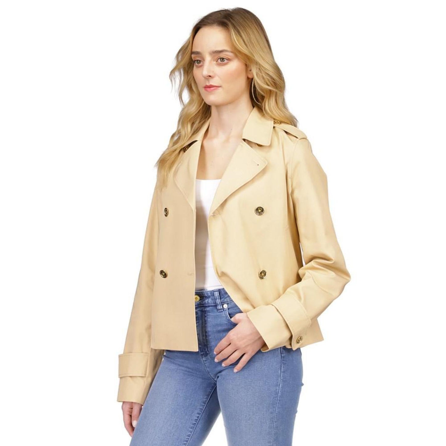 Women's Cotton Cropped Peacoat