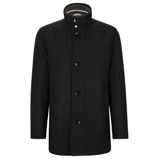 Wool-blend coat with zip-up padded inner