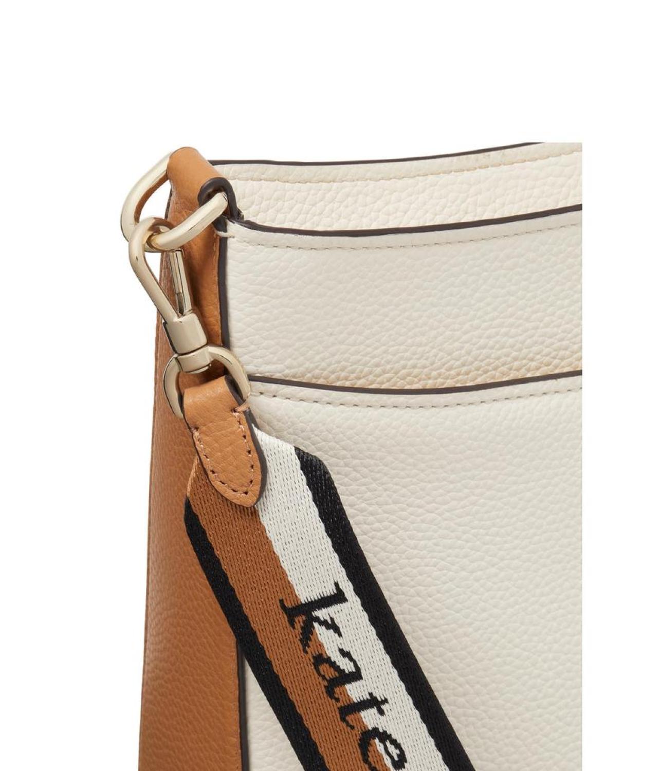 Hudson Colorblocked Pebbled Leather Messenger Crossbody