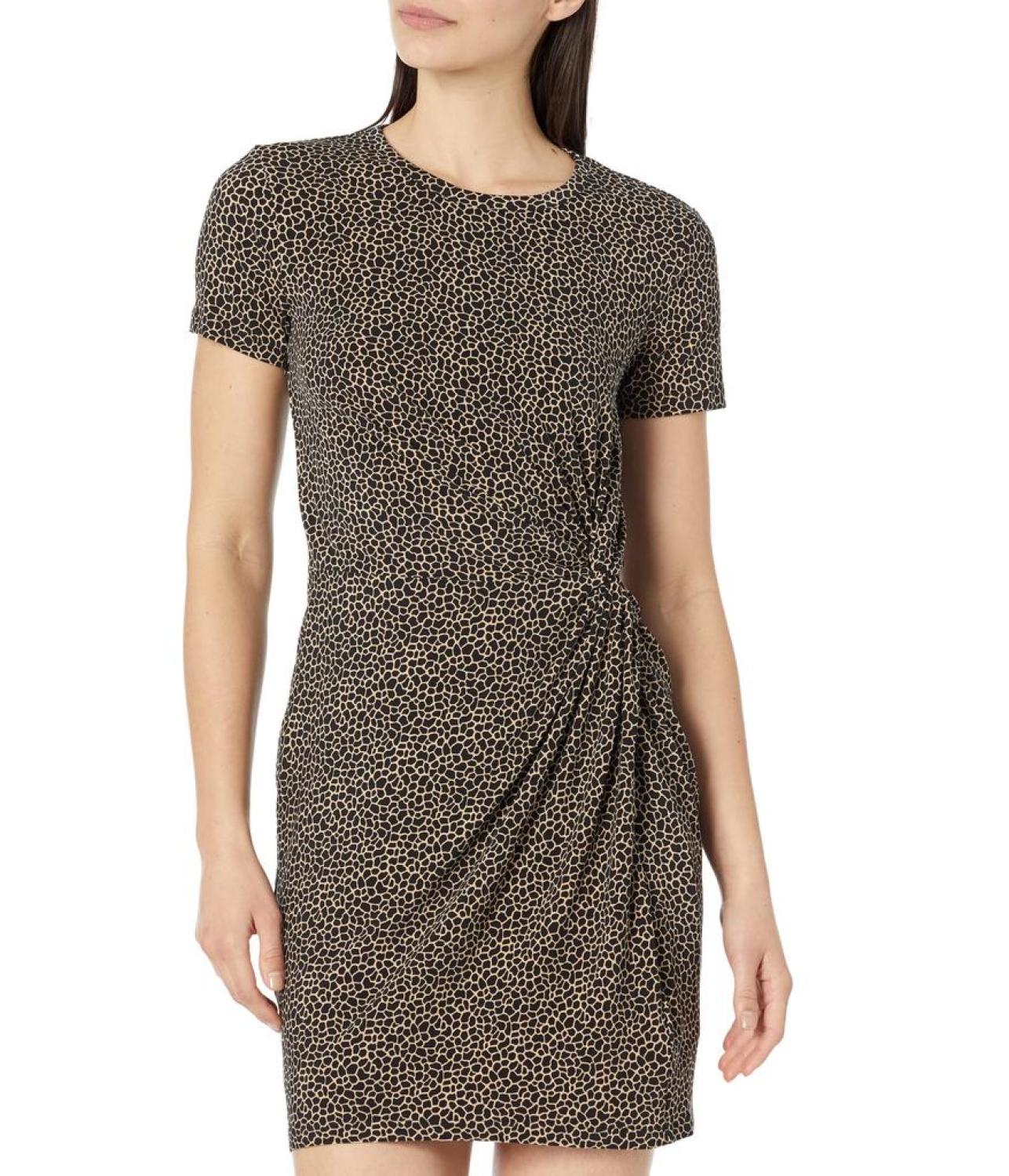 Giraffe Twist Short Sleeve Mini Dress