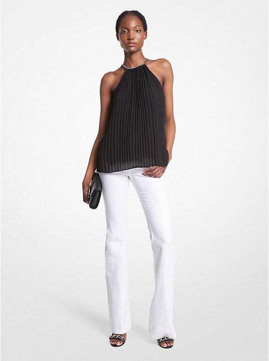 Pleated Georgette Chain Top