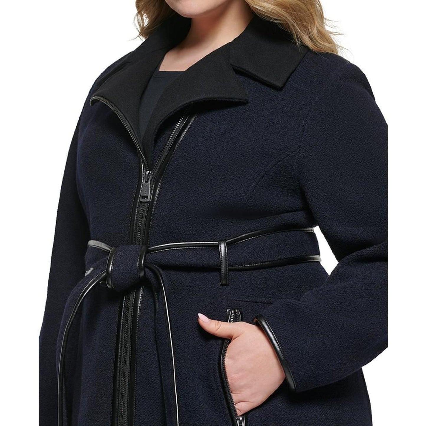 Women's Plus Size Asymmetrical-Zipper Coat