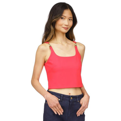 Women's Logo-Strap Cropped Sleeveless Top