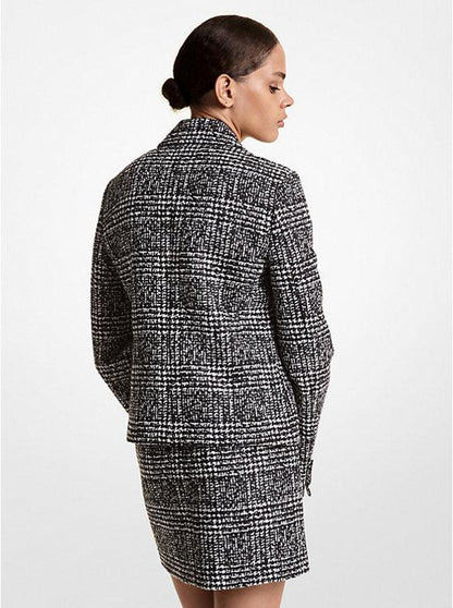 Glen Plaid Stretch Wool Jacket