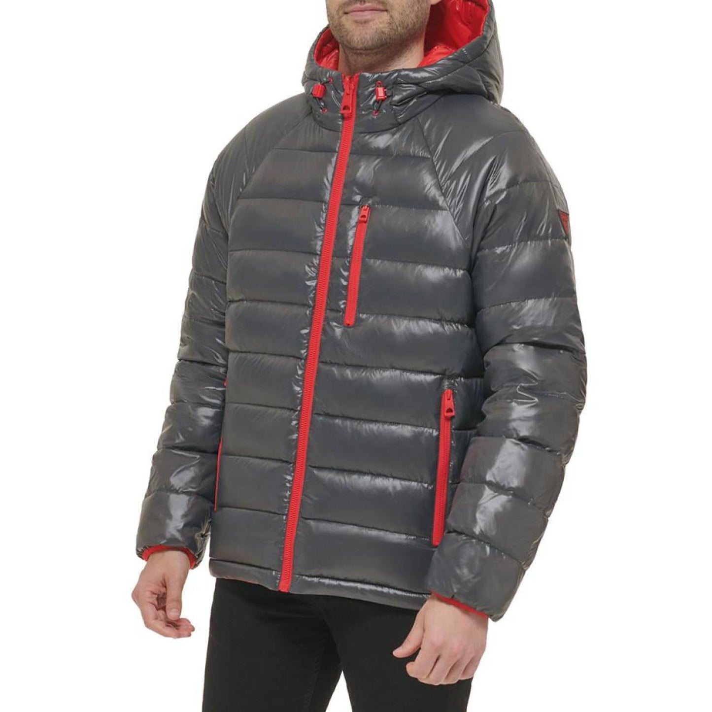 Men's Reversible Quilted Full-Zip Hooded Puffer Jacket