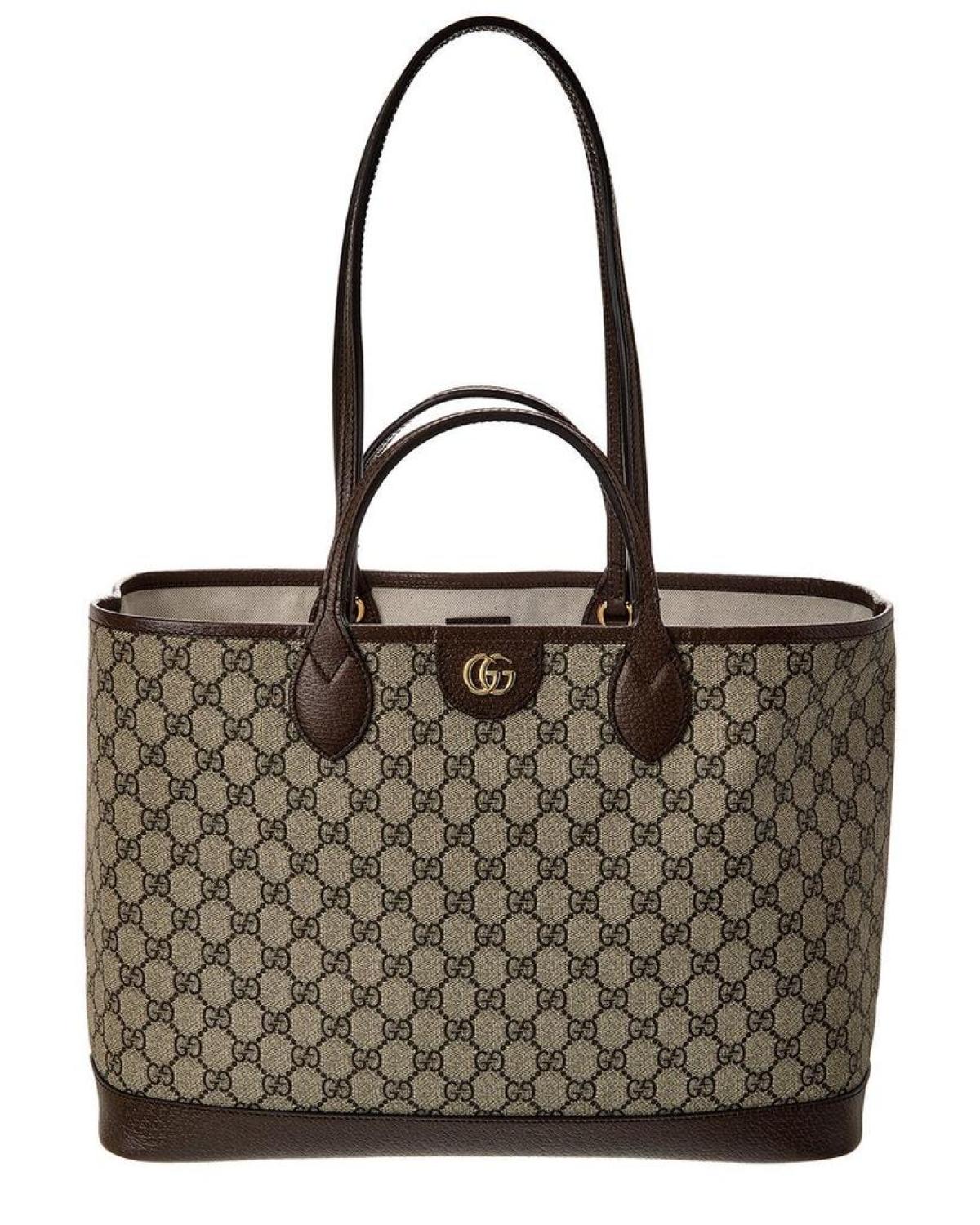 Gucci Ophidia Medium GG Supreme Canvas & Leather Tote