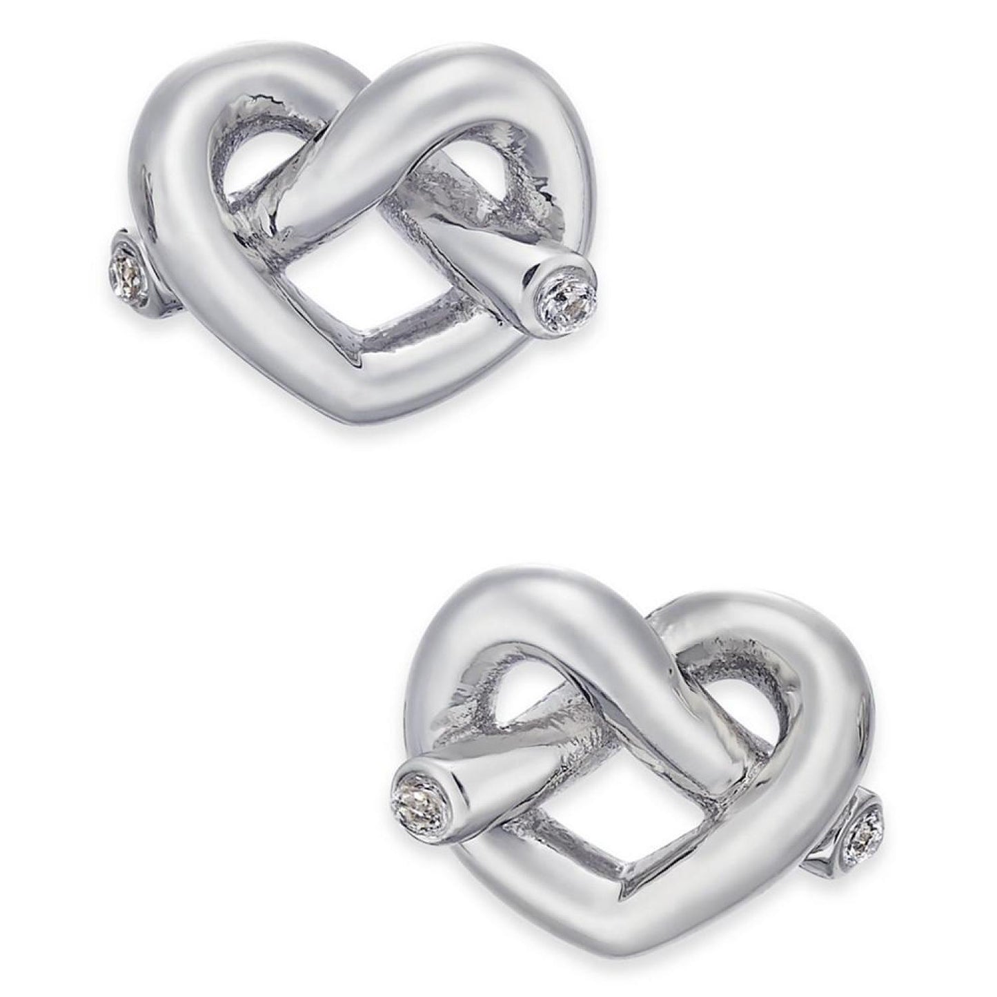 Crystal Accented Love Knot Stud Earrings