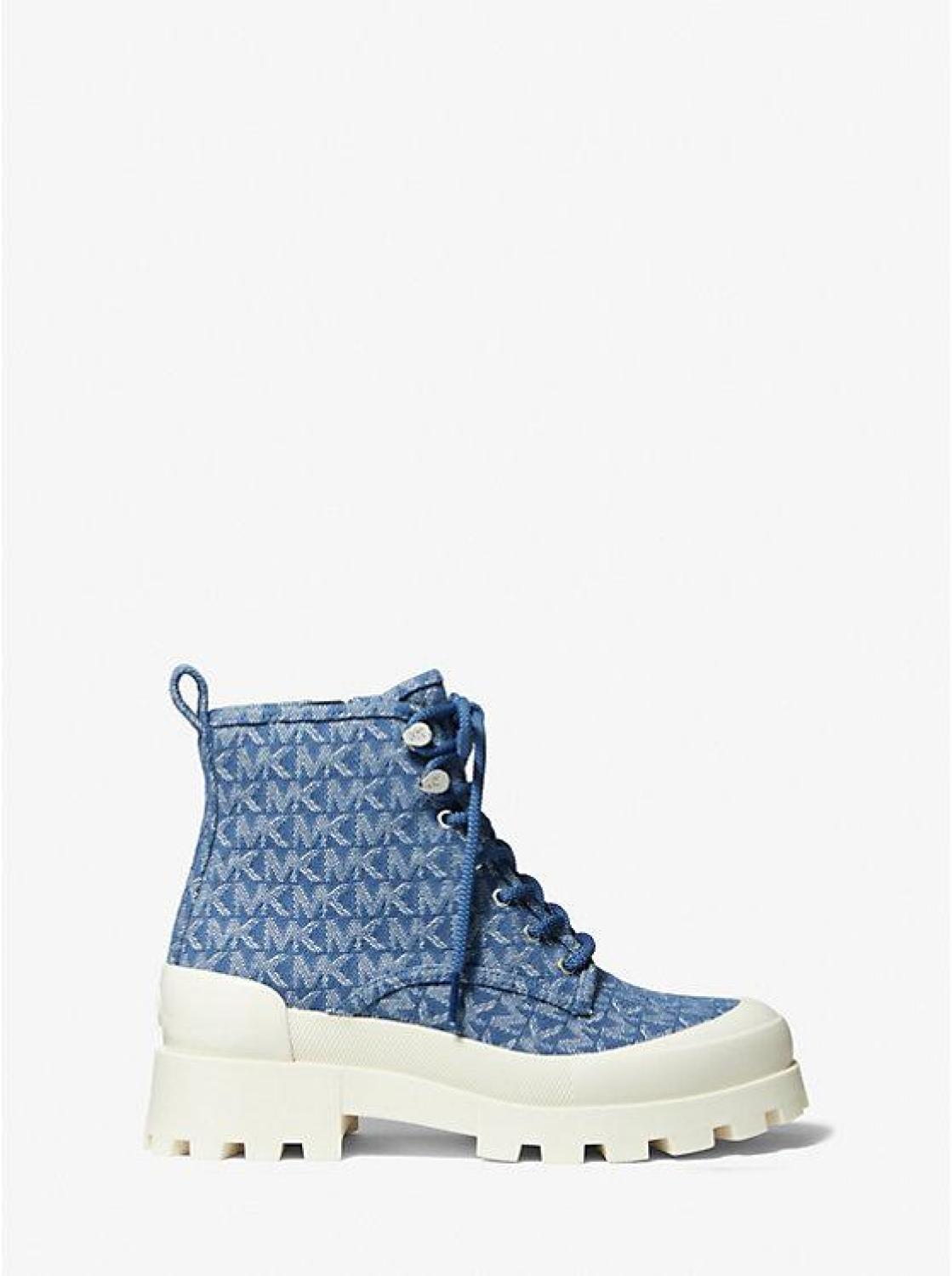 Payton Denim Jacquard Combat Boot