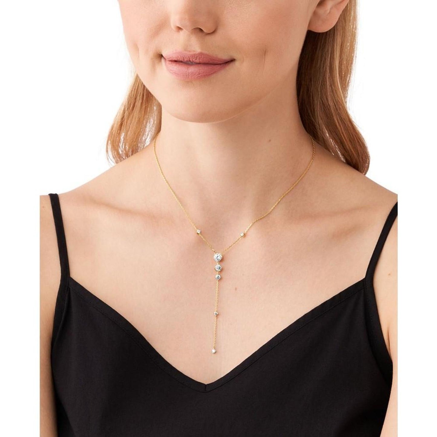 14K Gold Plated Sterling Silver Lariat Necklace