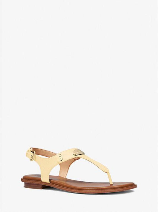 Logo Plate Leather Sandal