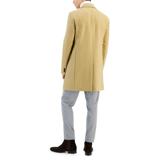 Men's Slim-Fit Migor Beige Overcoat