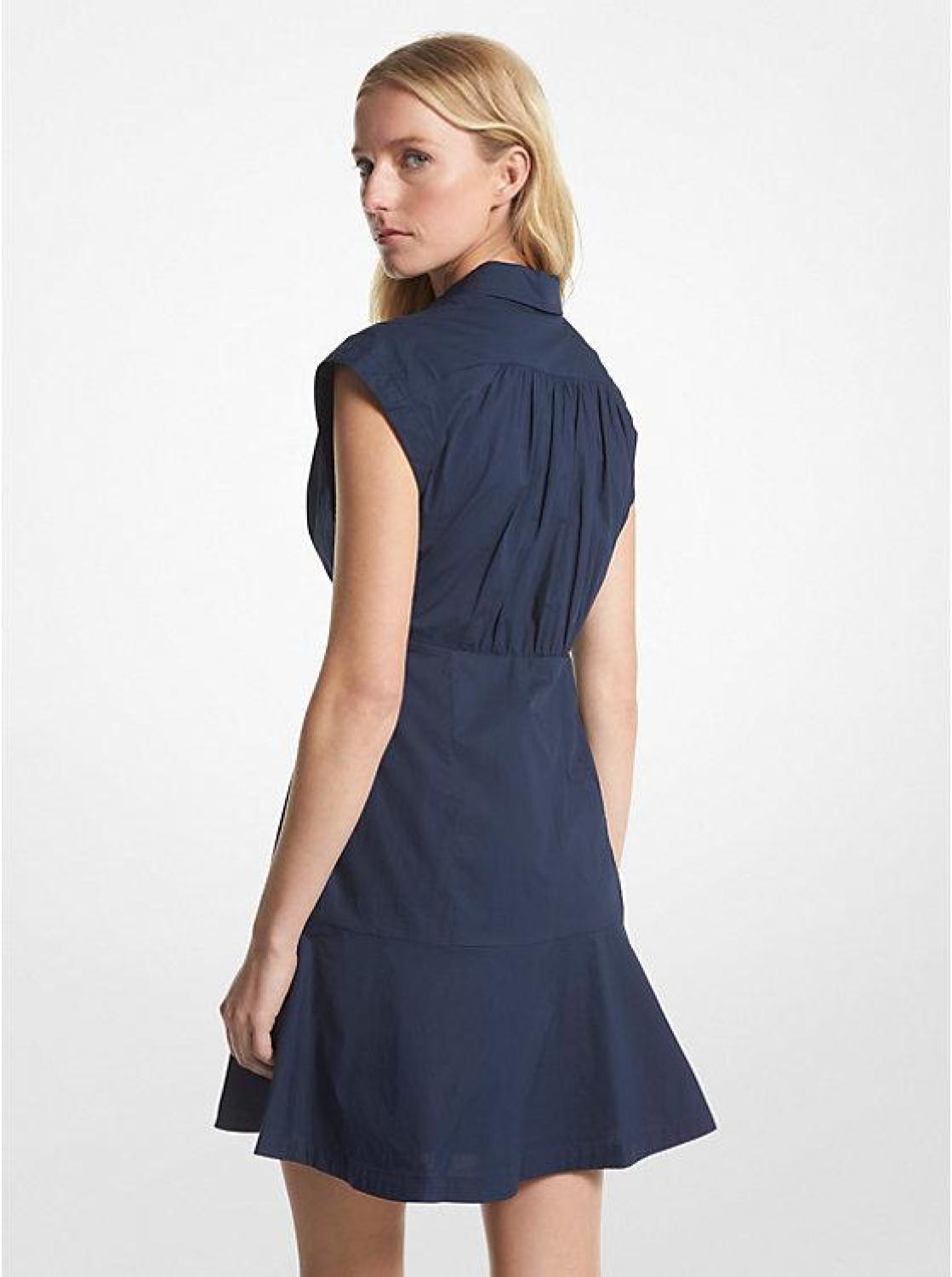 Organic Stretch Cotton Poplin Shirtdress