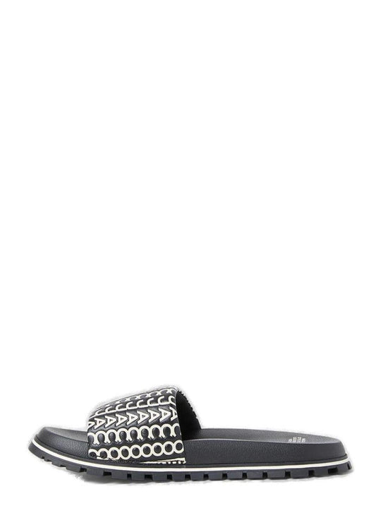 Marc Jacobs Monogram Printed Slip-On Slides