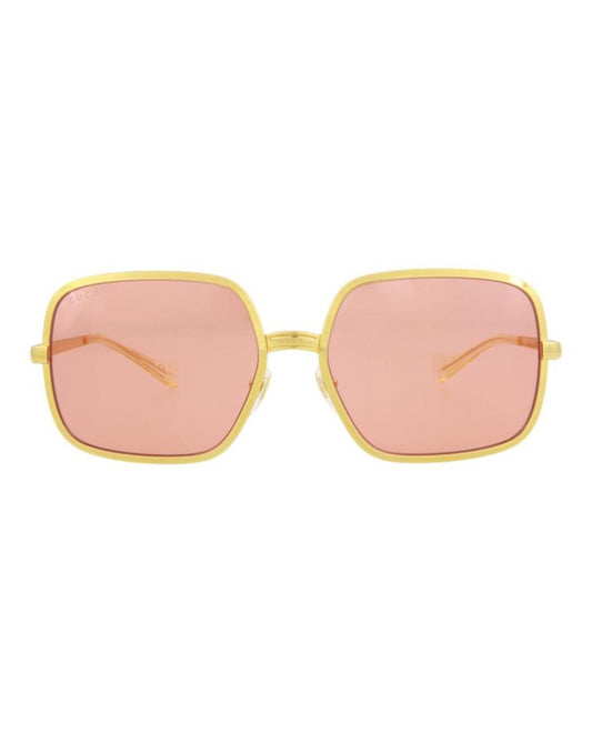 Square-Frame Metal Sunglasses