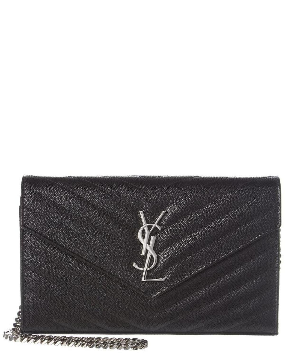 Saint Laurent Monogram Matelasse Leather Wallet On Chain