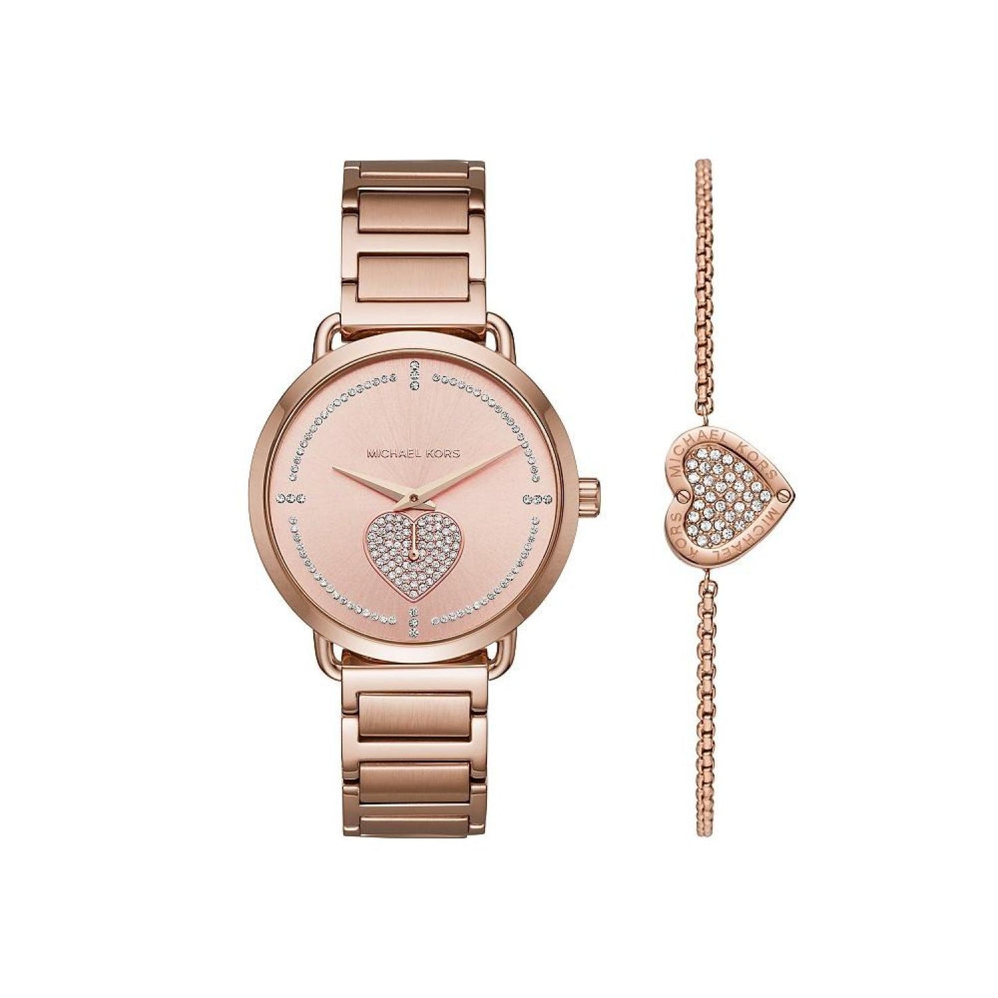 Women's Portia Rose Gold-Tone Stainless Steel Bracelet Watch 37mm Gift Set