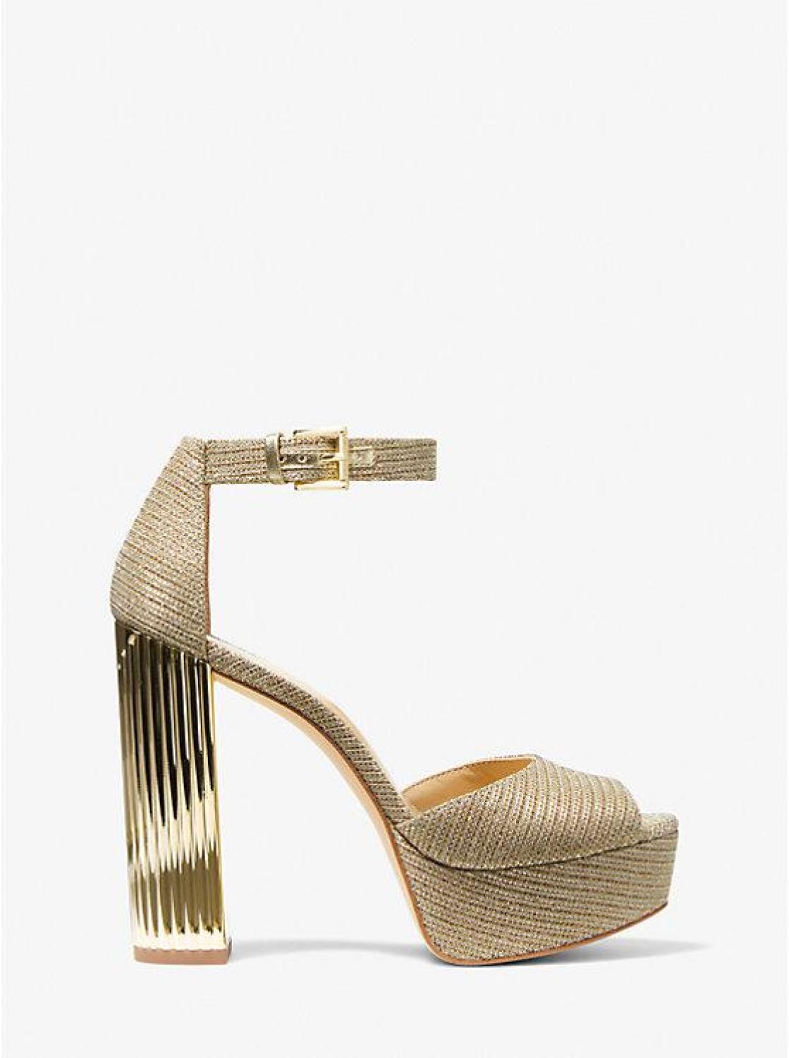 Porter Glitter Chain-Mesh Platform Sandal