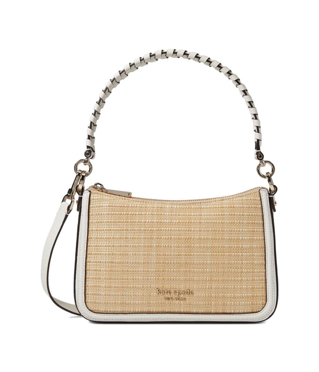 Hudson Woven Straw Medium Convertible Crossbody