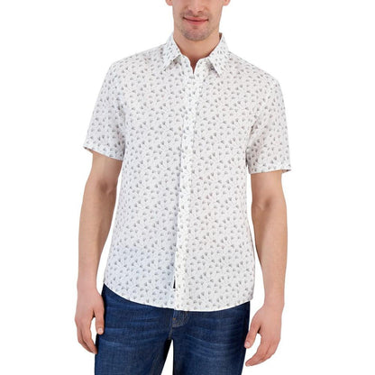 Men's Slim-Fit Printed Short Sleeve Shirt