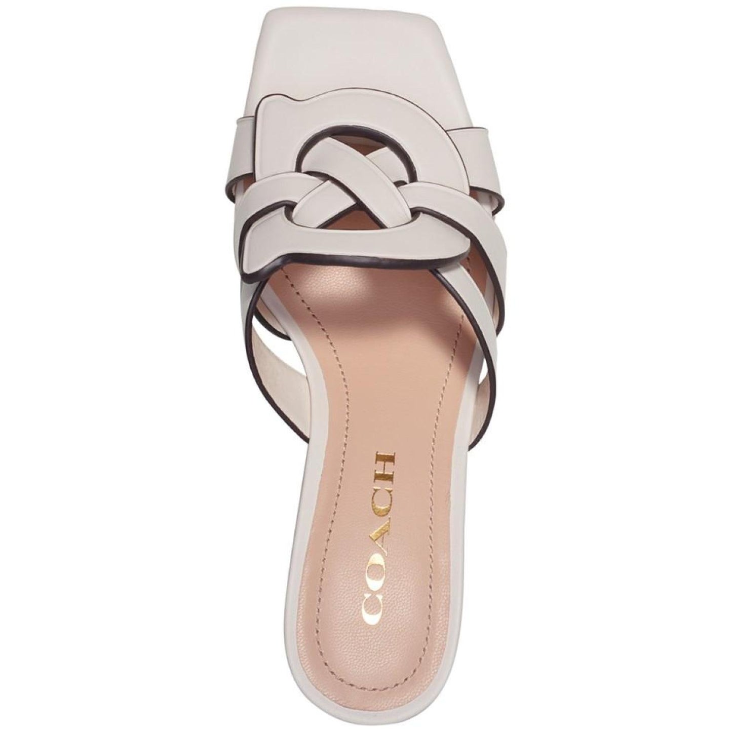 Tillie "C" Emblem Kitten-Heel Dress Sandals