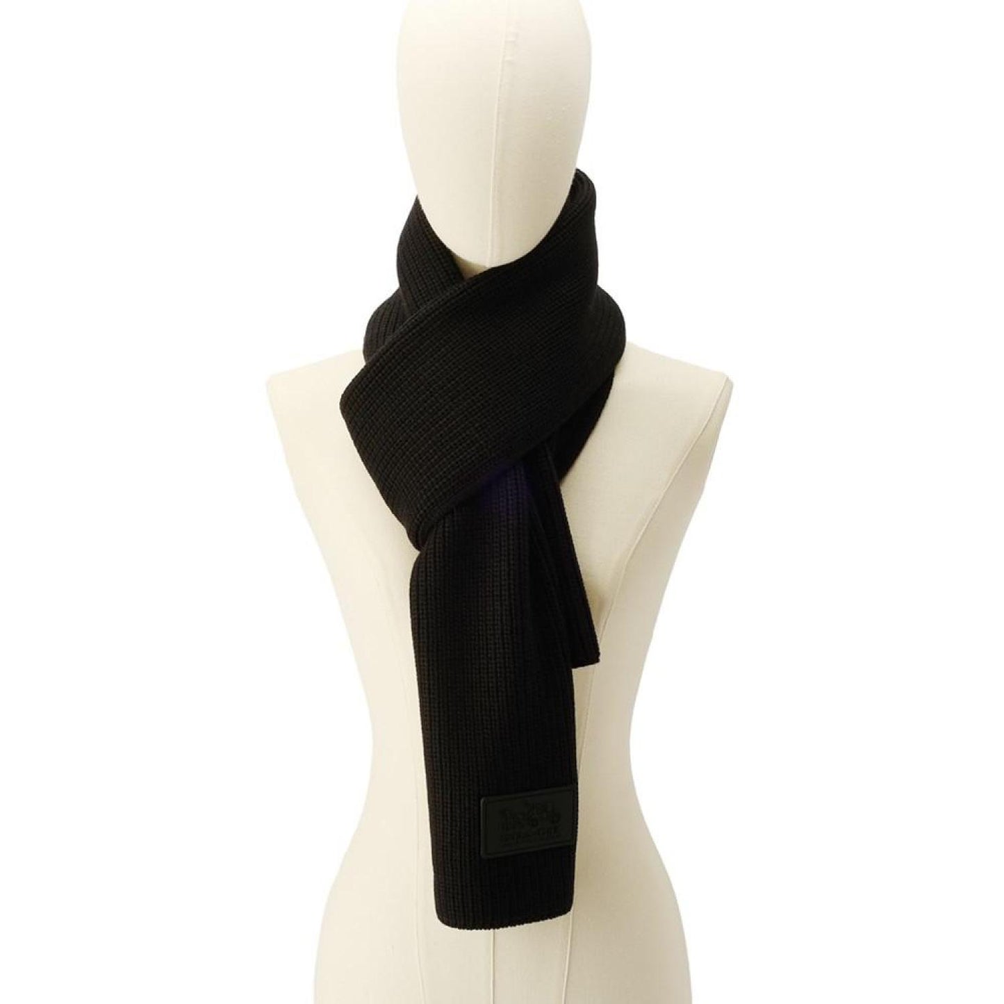 Women's Ribbed-Knit Logo-Patch Scarf