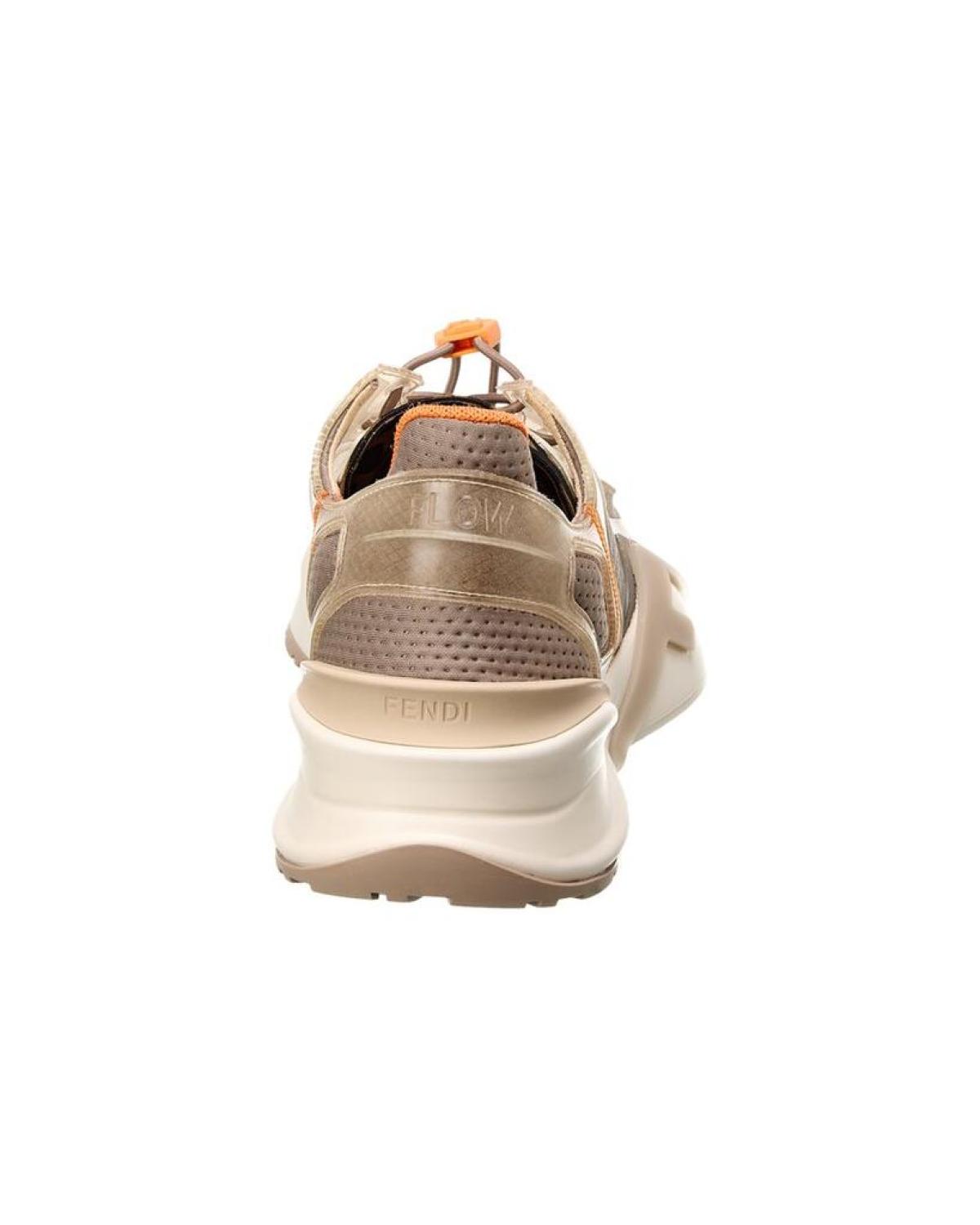FENDI Flow Leather-Trim Sneaker