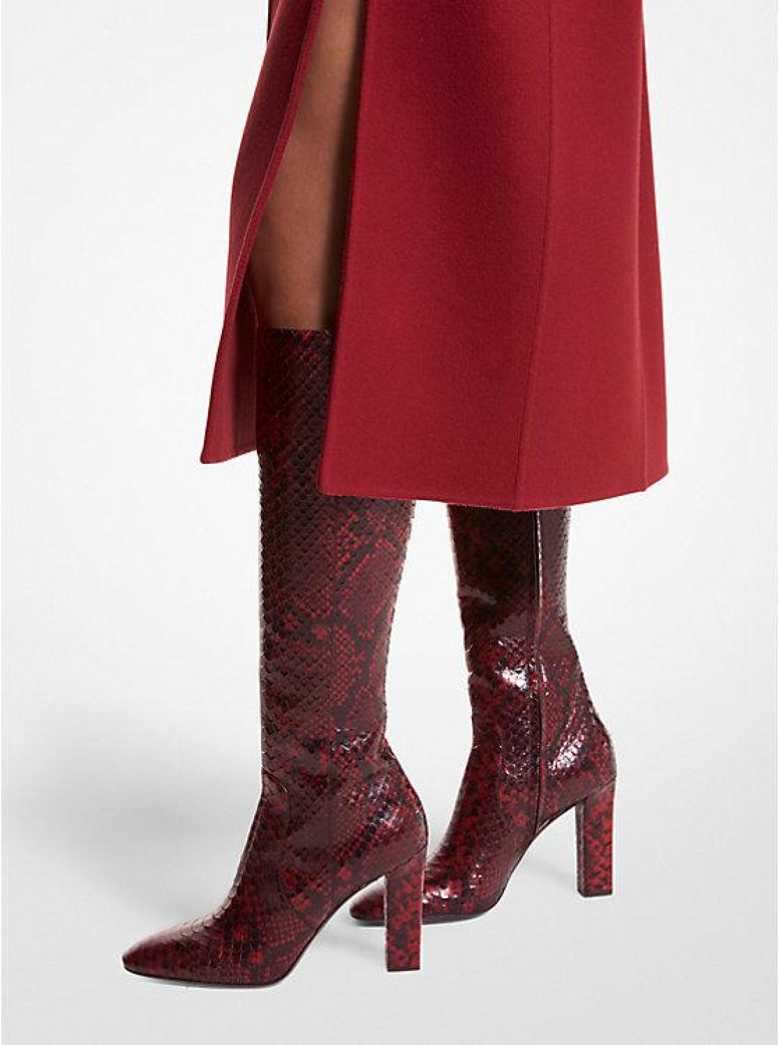 Carly Python Embossed Leather Boot