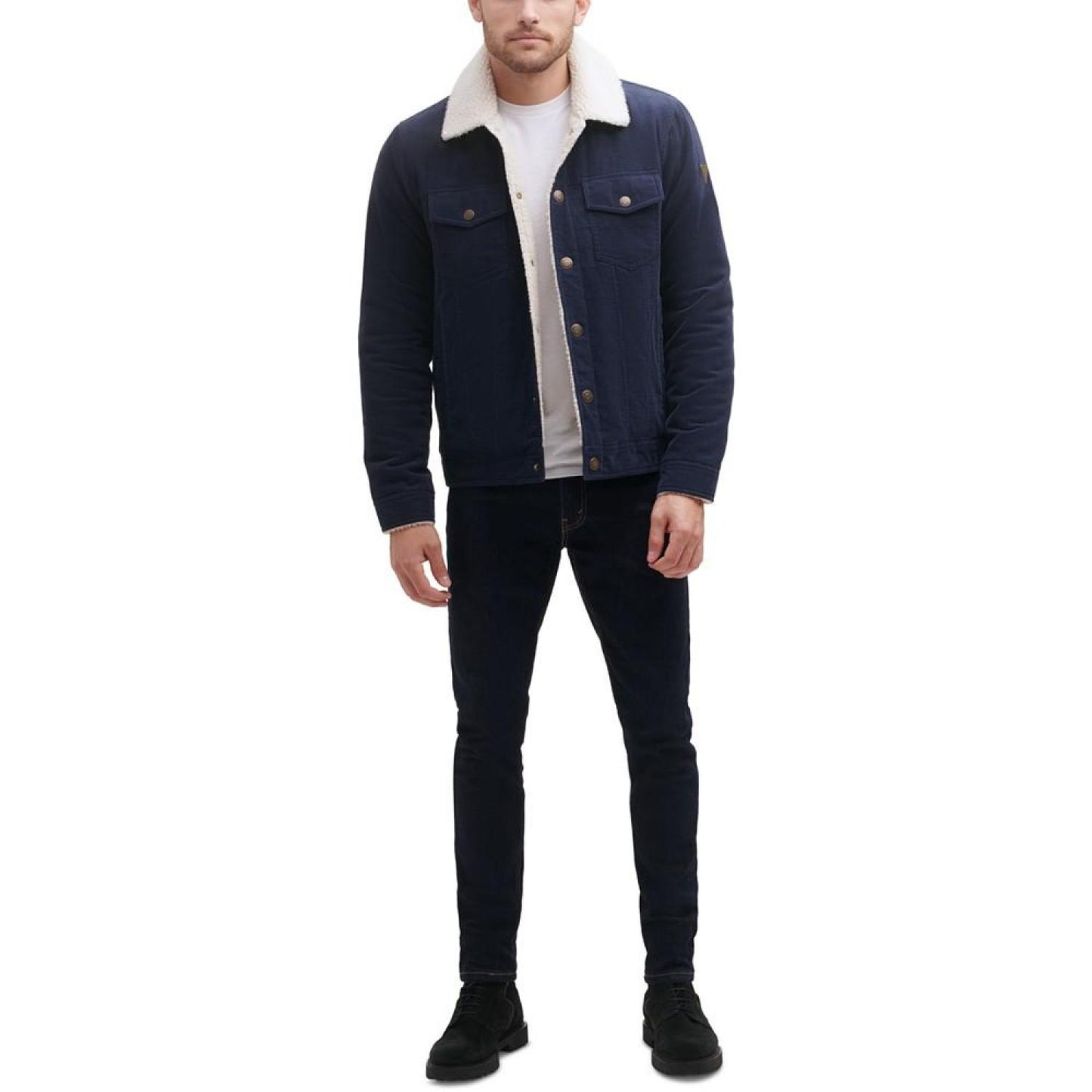 Men's Corduroy Bomber Jacket with Sherpa Collar