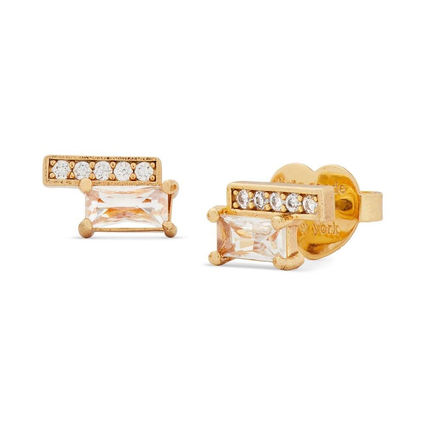 Pavé & Baguette Crystal Stud Earrings