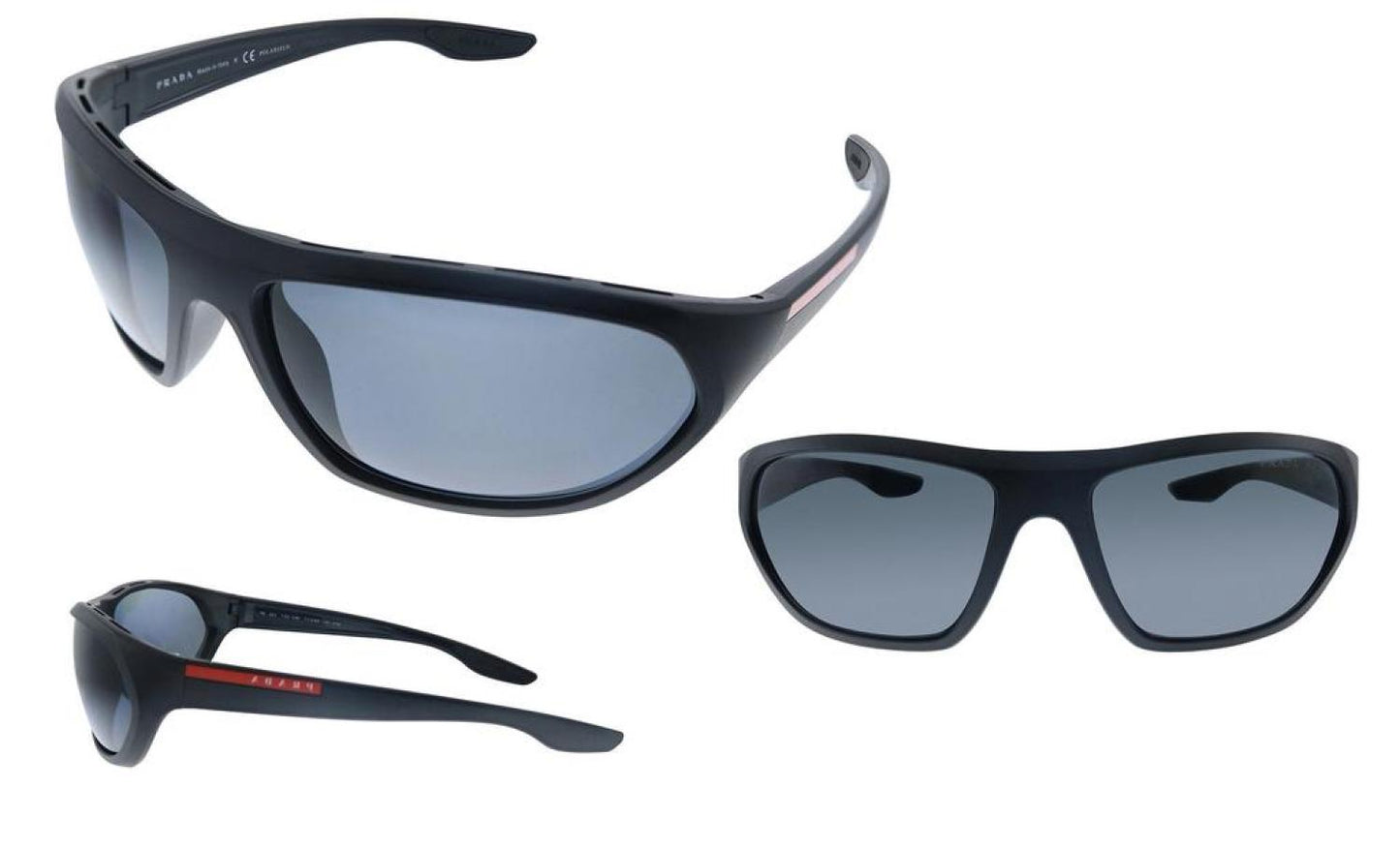 Prada Linea Rossa PS 18US 1BO5Z1 Wrap Polarized Sunglasses