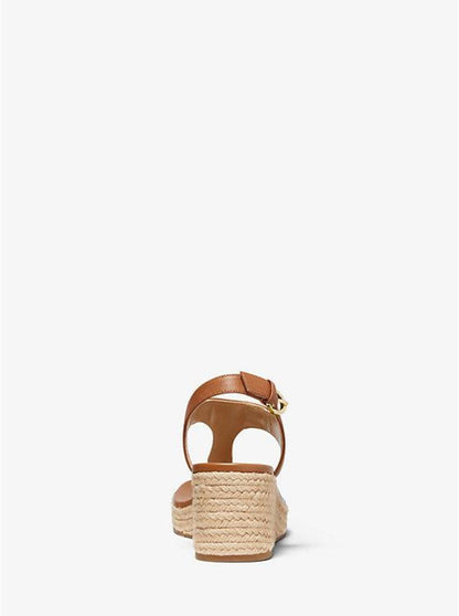 Laney Saffiano Leather Espadrille Wedge Sandal