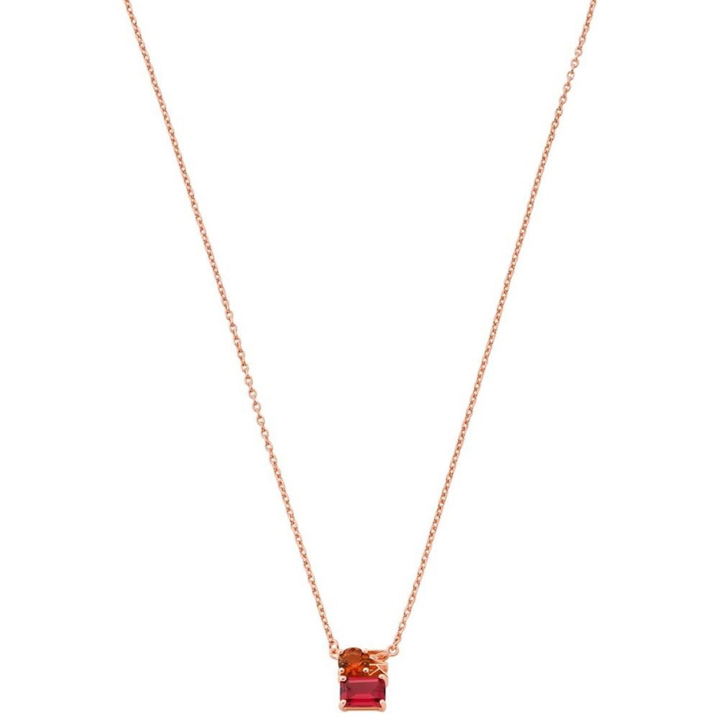 14k Rose Gold-plated Sterling Silver Mixed Stone Pendant Necklace