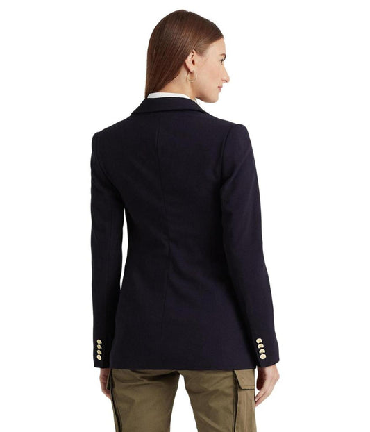 Petite Double-Breasted Wool Crepe Blazer