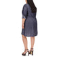 Plus Size Gathered-Front Collared Shirtdress