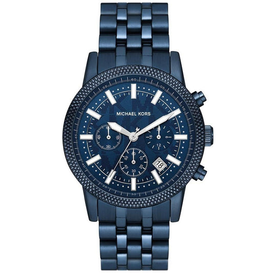 Men's Hutton Chronograph Navy Stainless Steel Bracelet Watch, 43mm