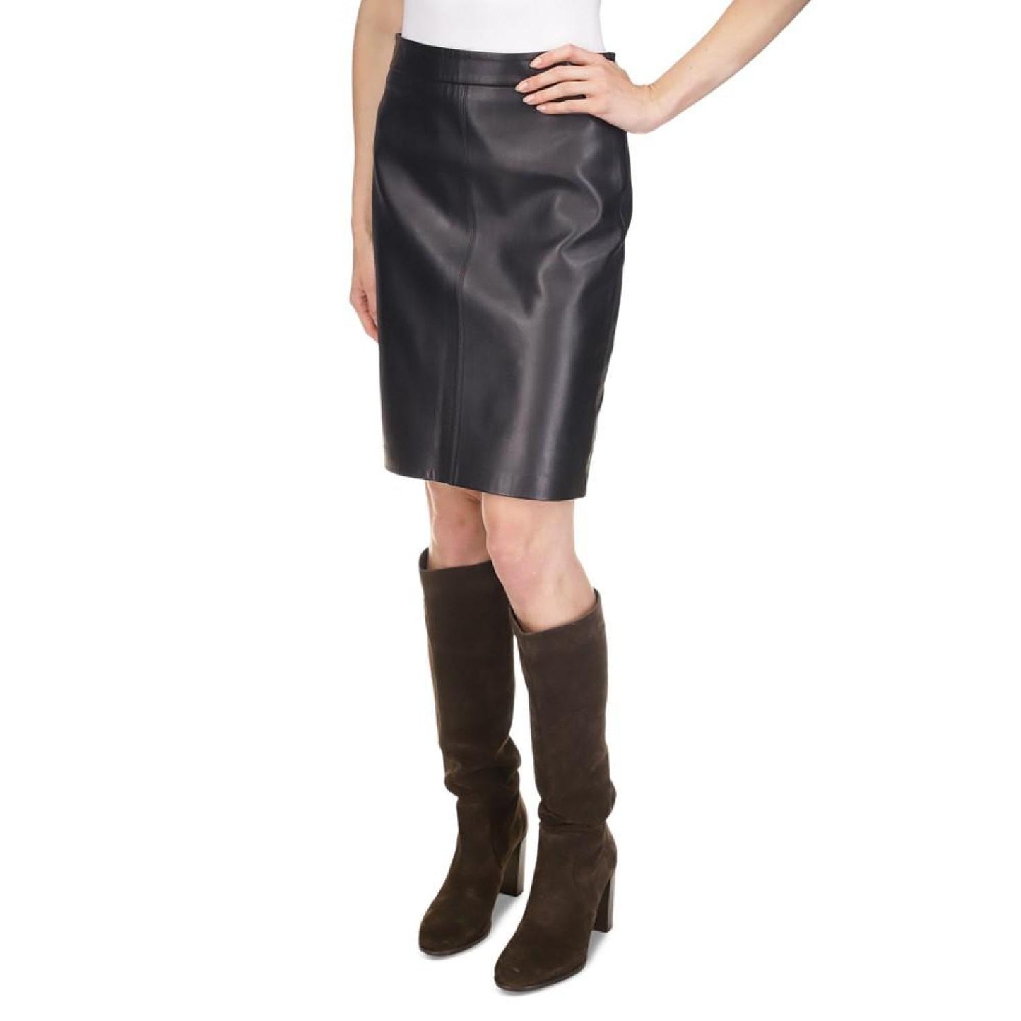 Women's Leather Fitted Pencil Skirt