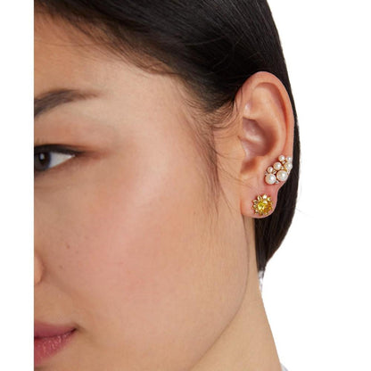 Gold-Tone 2-Pc. Set  Stone, Imitation Pearl, & Crystal Rain & Shine Mismatched Stud Earrings