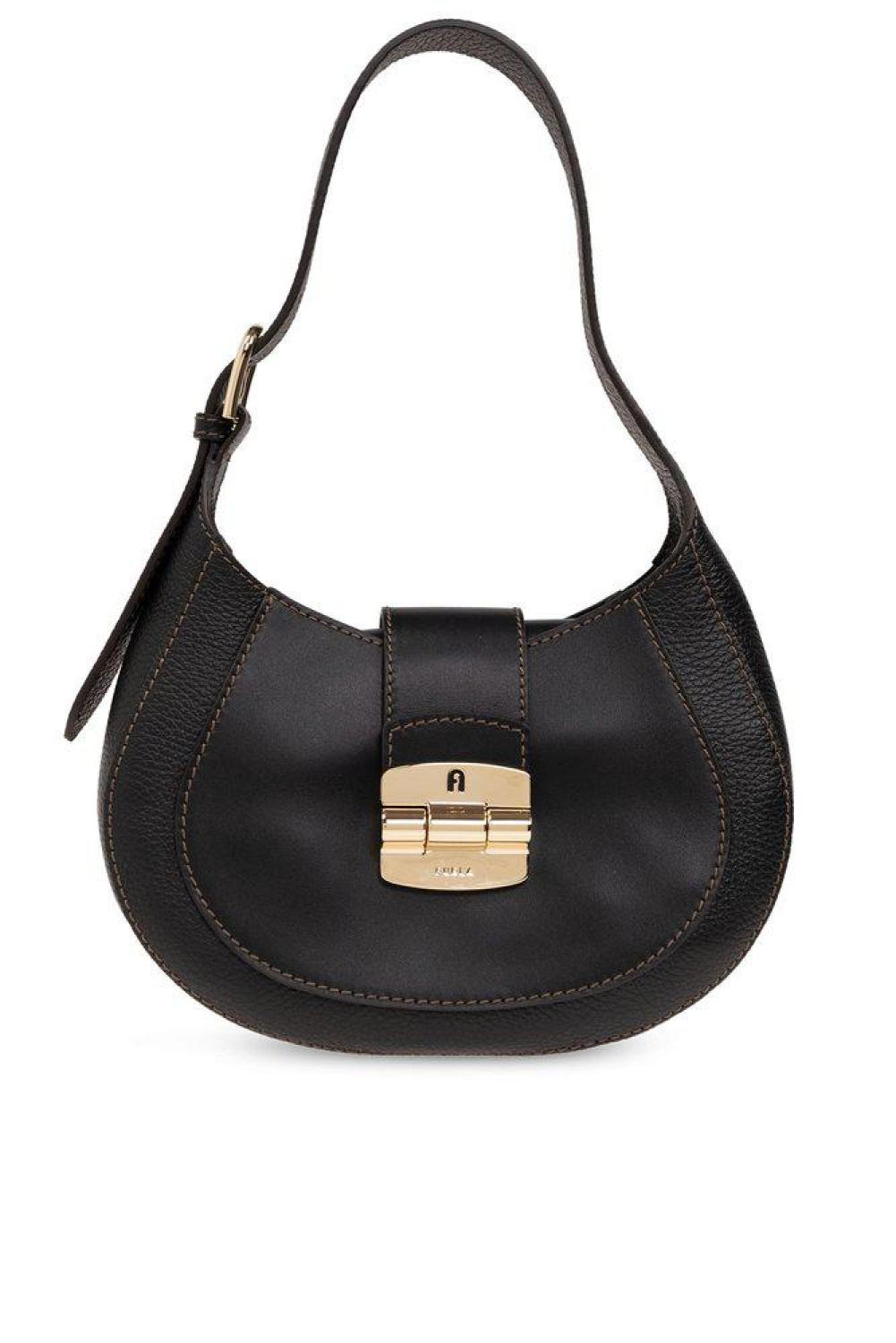 Furla Club 2 Logo Engraved Small Hobo Bag