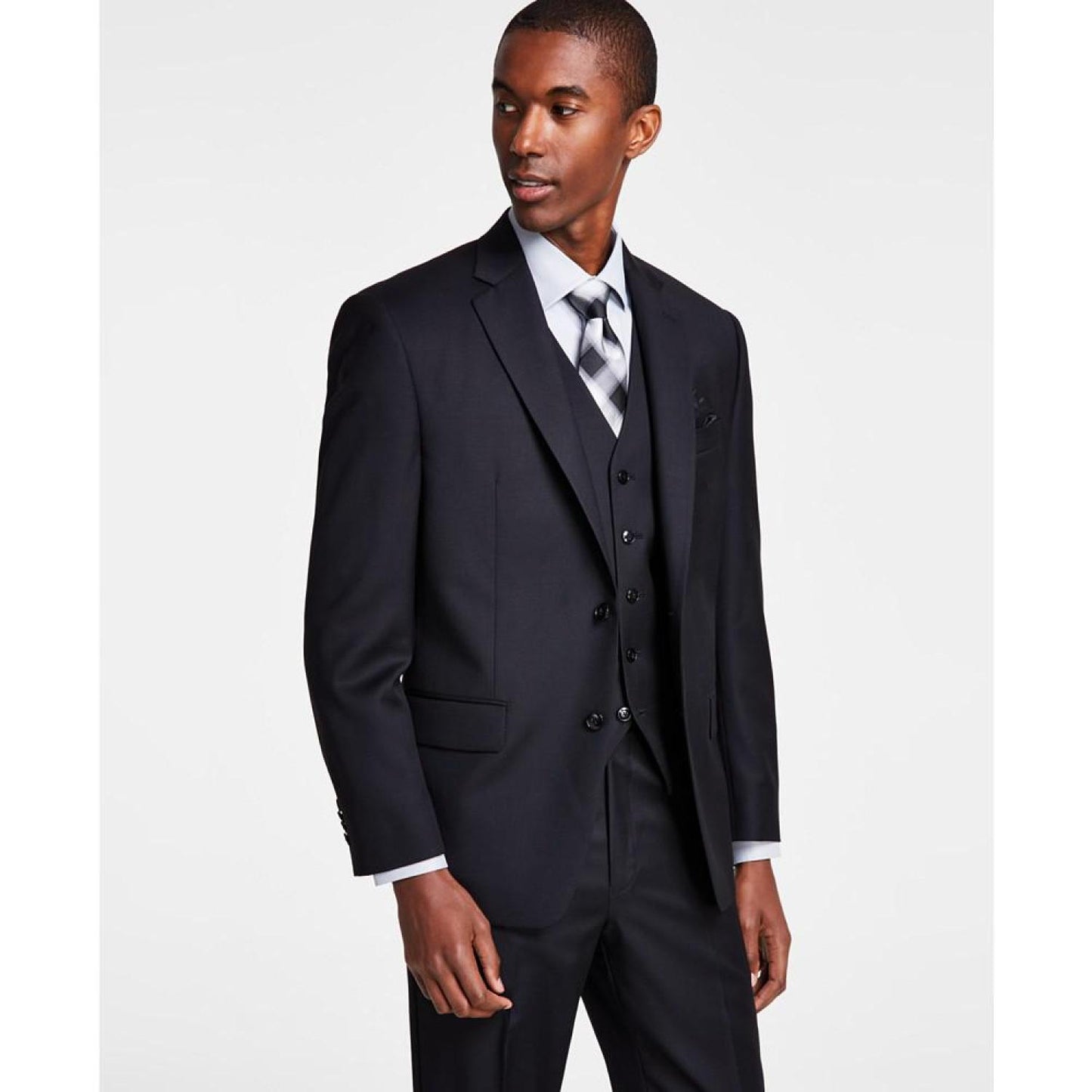 Men's Classic-Fit Wool Stretch Solid Suit Jacket