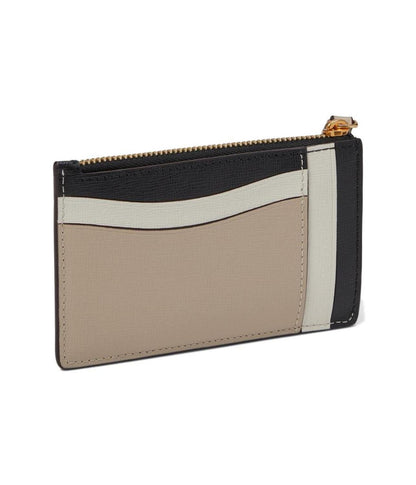 Morgan Color-Blocked Saffiano Leather Coin Card Case Wristlet