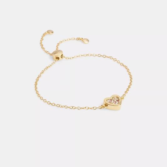 Coach Outlet Pavé Heart Slider Bracelet