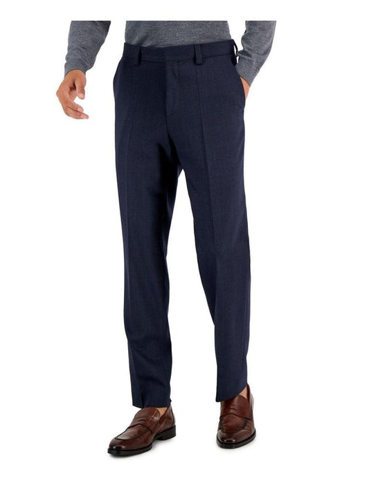 Mens Wool Blend Glen Plaid Suit Pants