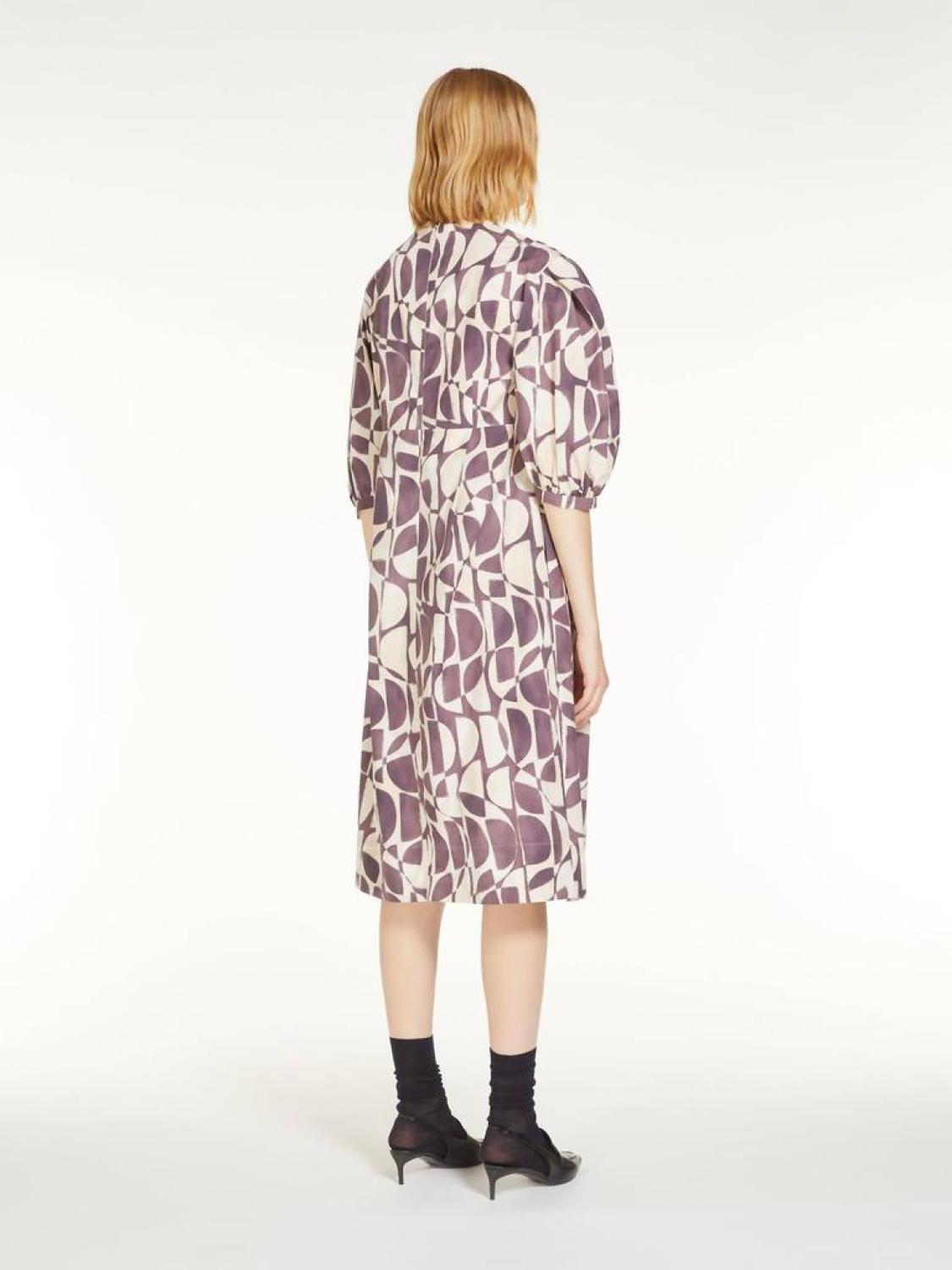 Printed Cotton Dress In Purple