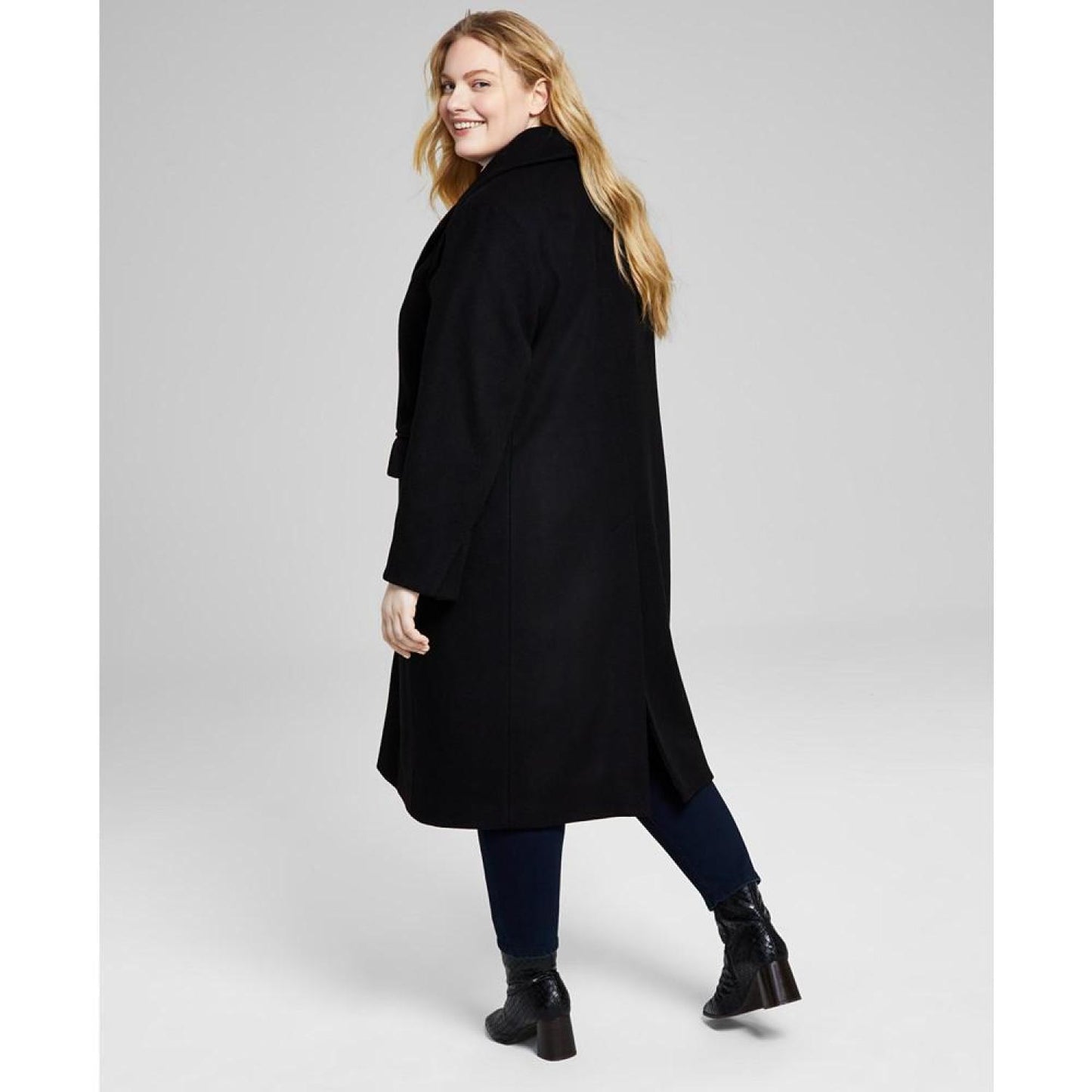 Women's Plus Size Single-Breasted Coat, Created for Macy's