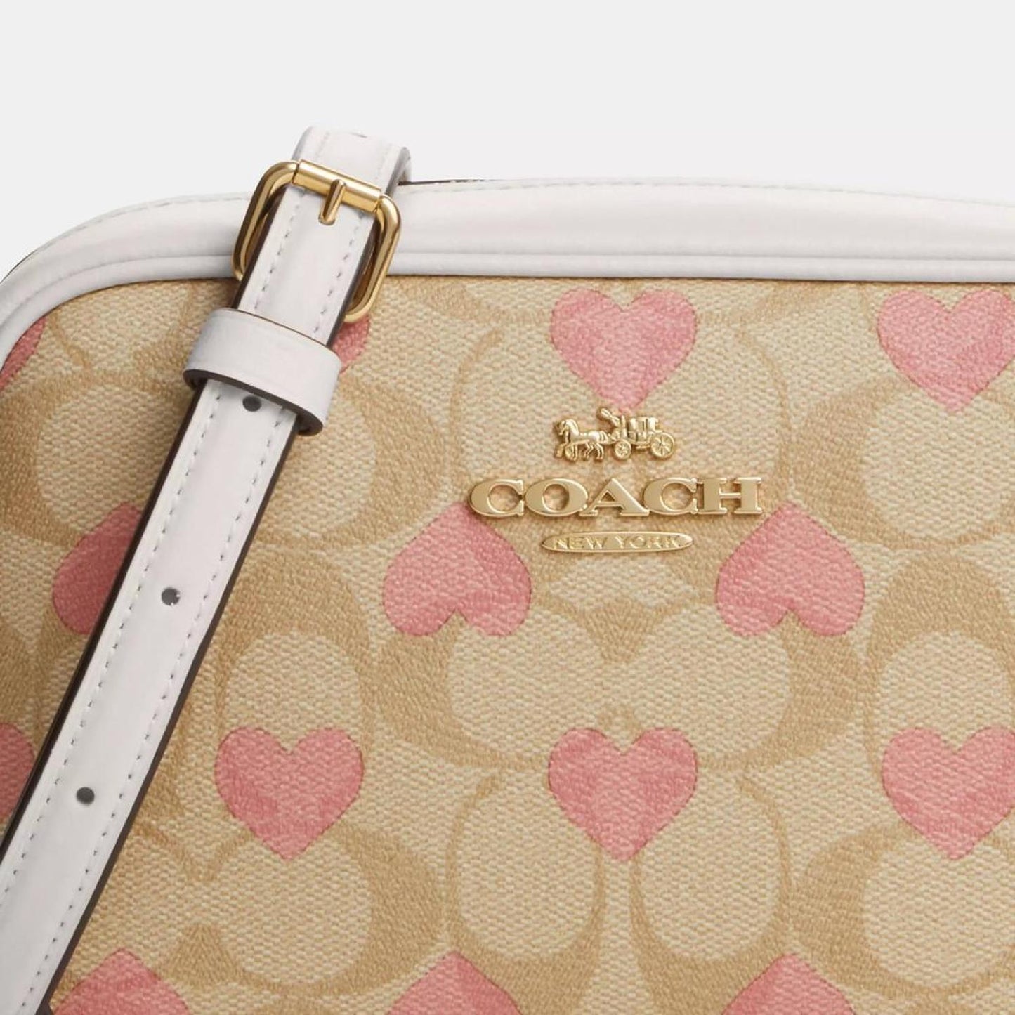 Coach Outlet Mini Jamie Camera Bag In Signature Canvas With Heart Print