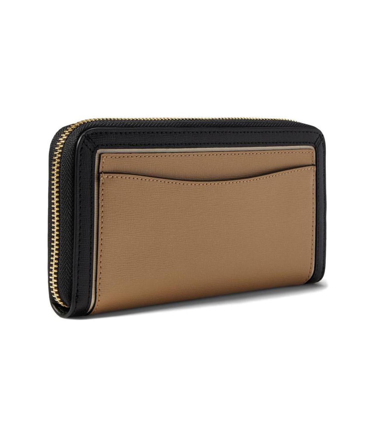 Morgan Color-Blocked Saffiano Leather Zip Around Continental Wallet