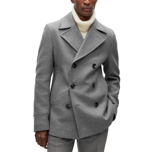 Men's Double-Breasted Closure Slim-Fit Coat