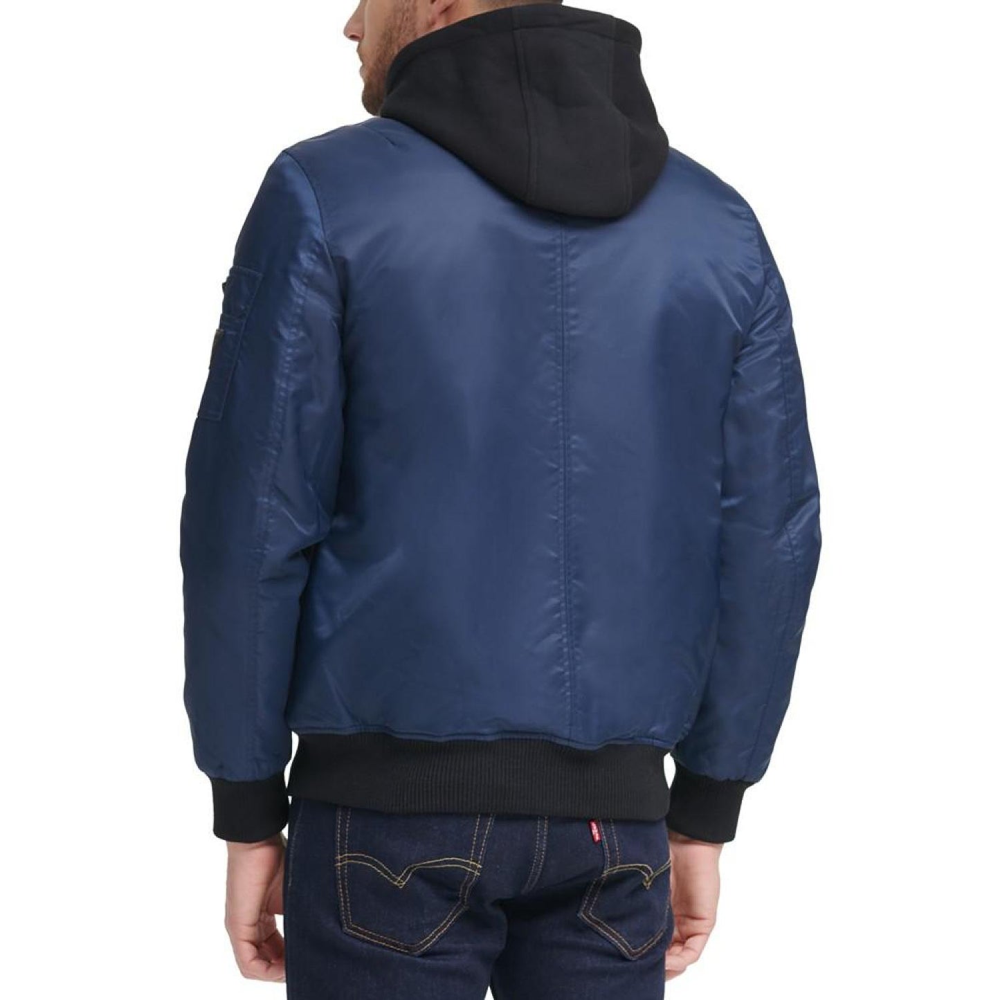 Men's Bomber Jacket with Removable Hooded Inset