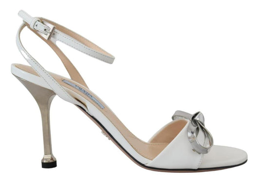 Prada  Leather Sandals Ankle Strap Heels Women's Shoes