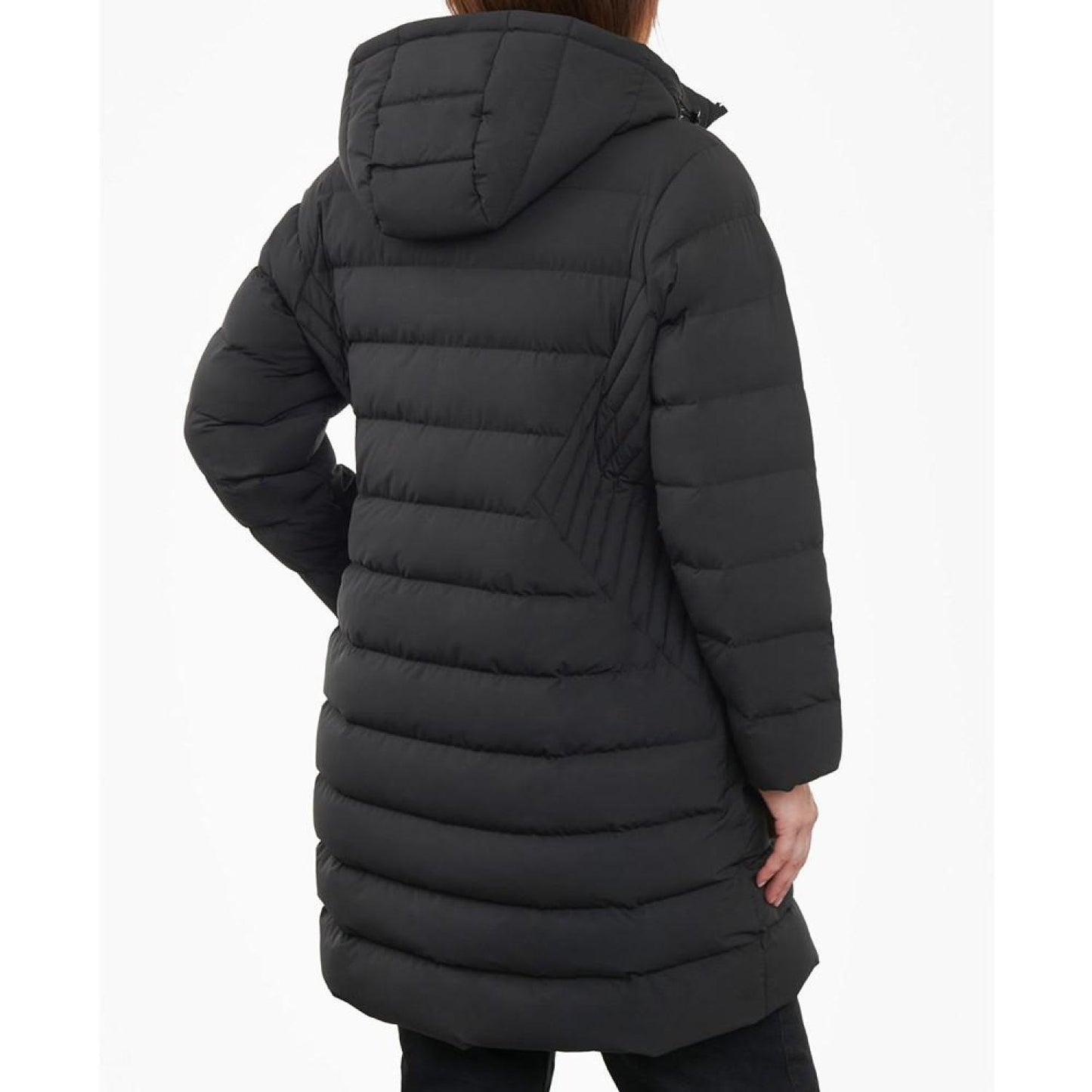 Women's Plus Size Hooded Faux-Leather-Trim Puffer Coat